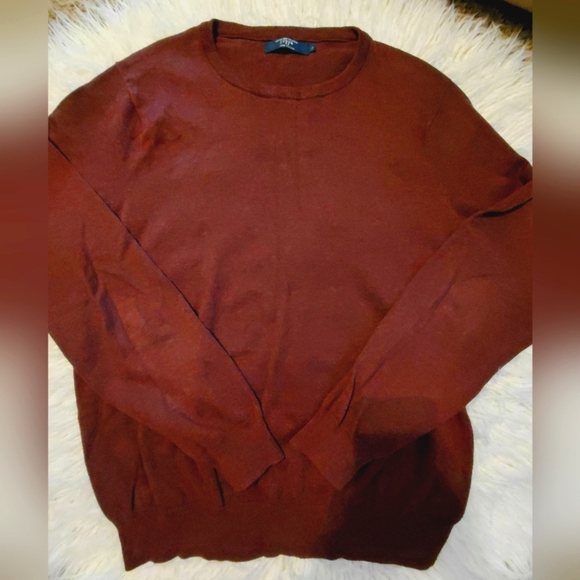 J Crew Cotton Cashmere Mens Crewneck Maroon Sweater - Picture 3 of 6